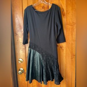 Black Lace Faux Leather Lily Dres Size M